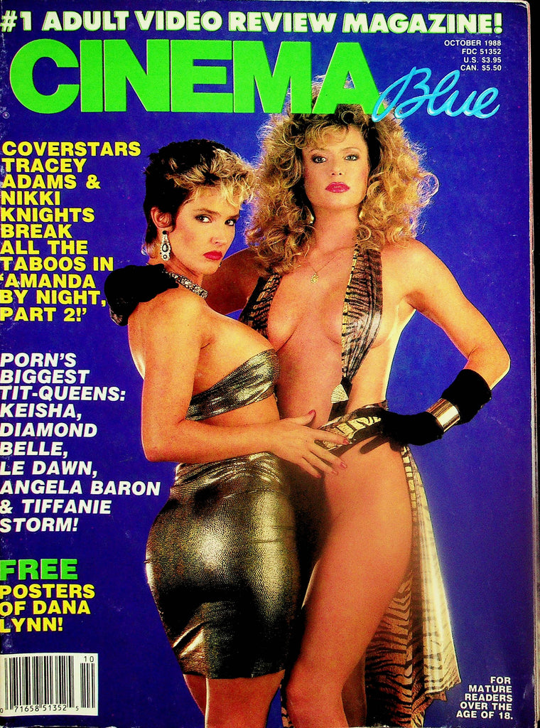 Cinema Blue Magazine  Tracey Adams & Nikki Knights / Giant Poster Dana Lynn   October 1988    051225lm-p2