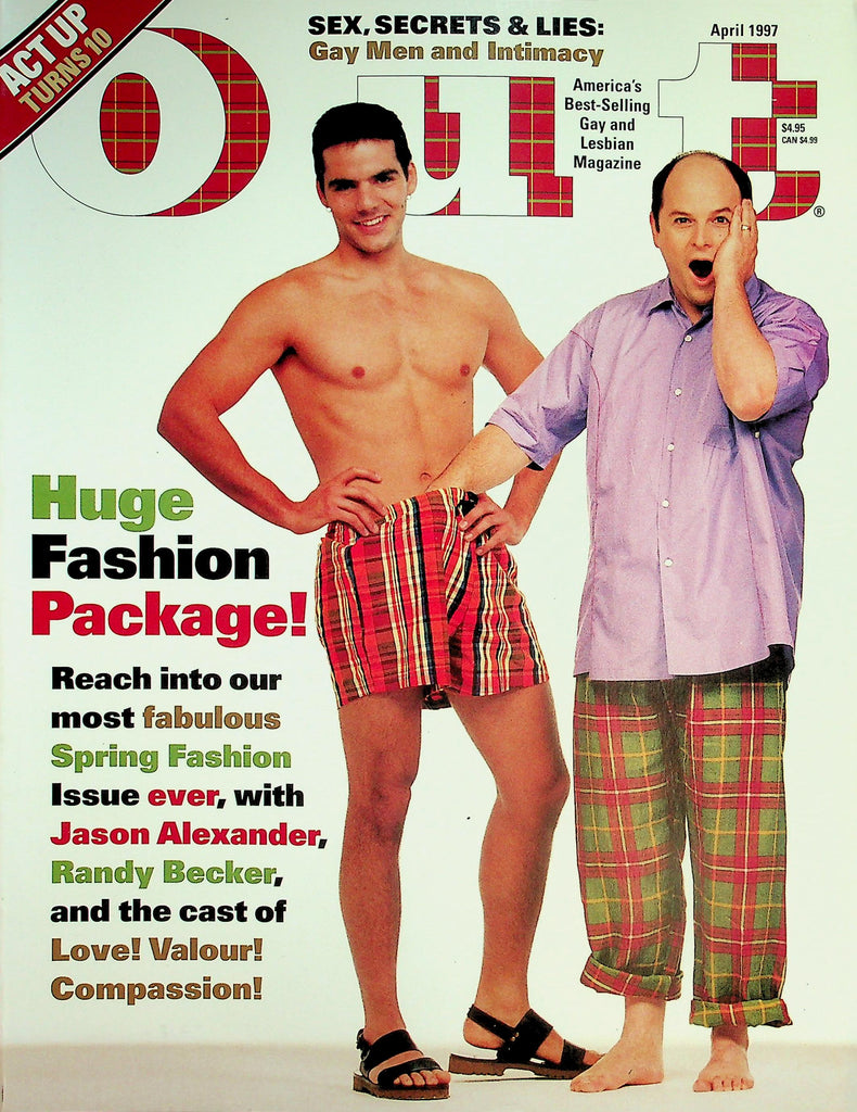 OUT LGBTQ+ Magazine   Huge Fashion Package! Jason Alexander & Randy Becker  April 1997  042126lmp