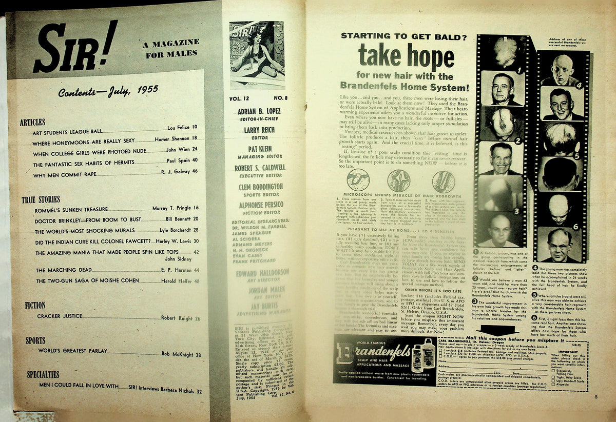 Sir! Magazine Tony Curtis & Barbara Nichols July 1955 113025lmp – Mr ...