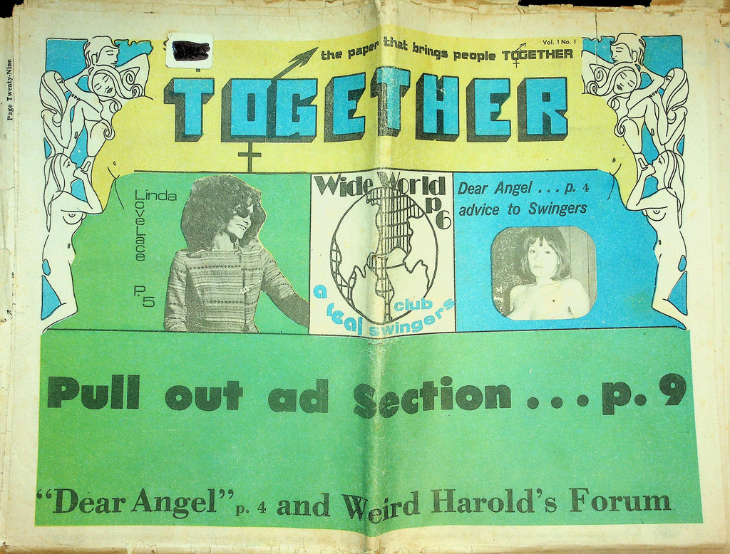 Together News Adult Newspaper  Linda Lovelace / Dear Angel  vol.1 #1  September 1974      051326lmp