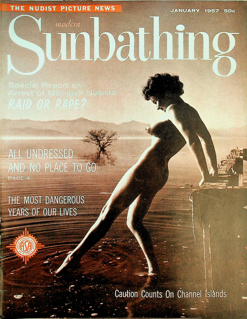 Modern Sunbathing Nudist Magazine  All Undressed And No Place To Go  January 1957     051926lmp