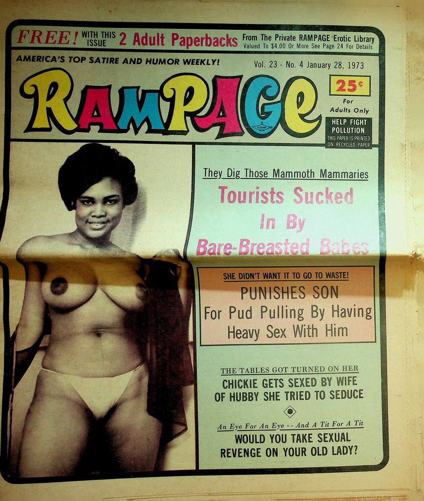 Rampage Adult Newspaper  Tourist Sucked In By Bare-Breasted Babes  January 28, 1973  050826lmp