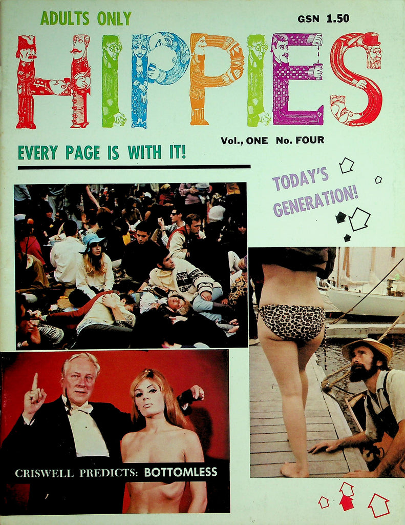 Hippies Magazine  Criswell Predicts: Bottomless / Pot Frolics / Thrill Seekers and More! vol.1 #4  July 1967    072926lmp-GSC