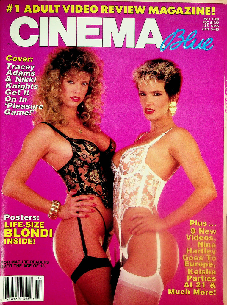 Cinema Blue Magazine  Tracey Adams & Nikki Knights  / Giant Poster Porn Star Blondi   May 1988    051225lm-p2