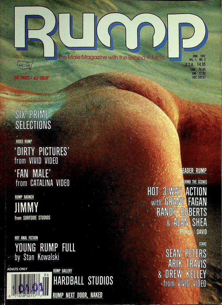 Rump Gay Magazine  Hot 3-Way w/Grant Fagan, Randy Roberts & Alan Shea June 1992  Magcorp   100526lmp-GSC