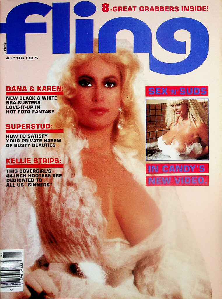 Fling Busty Magazine Covergirl Kellie 44" / Candy Samples, Titanic Toni   July 1985  071725lm-p