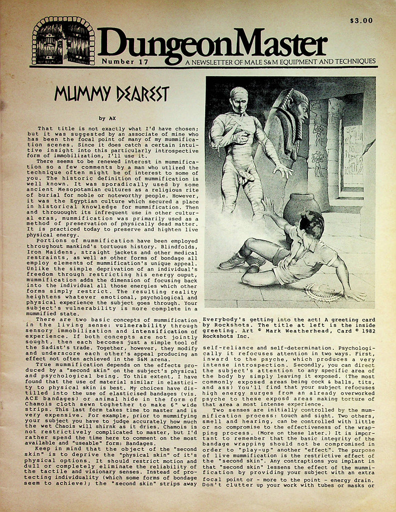 Dungeon  Master A Newsletter Of Male S&M Equipment and Techniques  #17  October  1982        073023lm-p