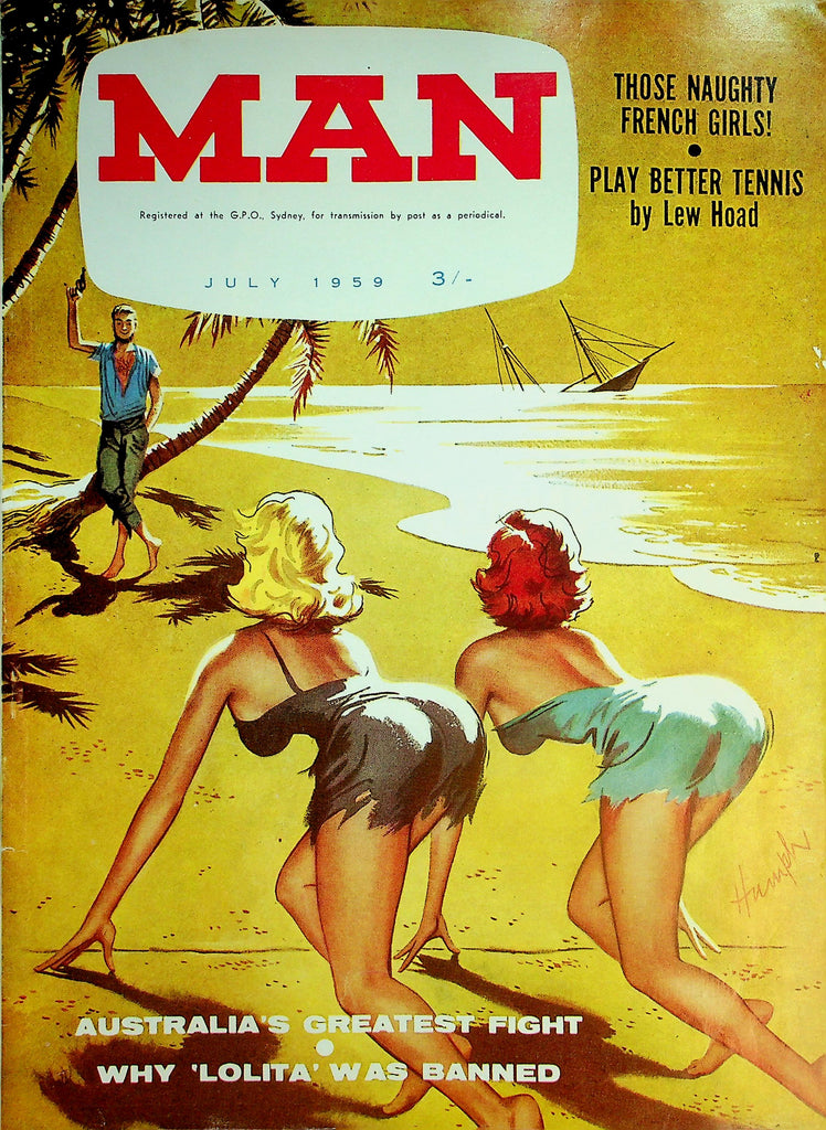 Man Magazine  Those Naughty French Girls /  Why 'Lolita' Was Banned  w/cf  July 1959      041426lmp