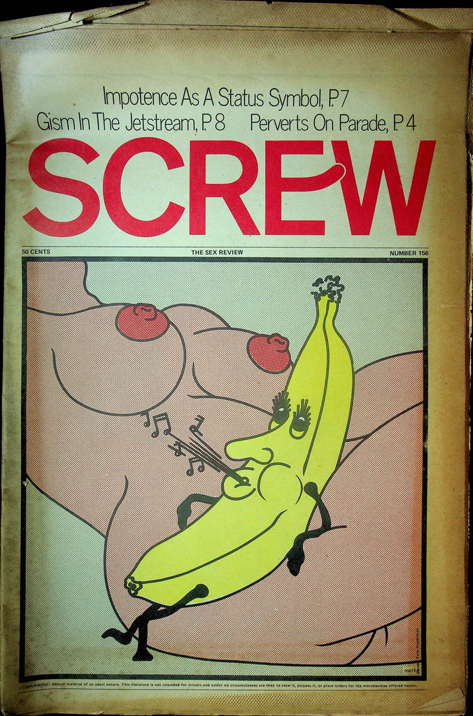 Screw Men's Newspaper Impotence As A Status Symbol No.156 February 28 1972 061224OSRP