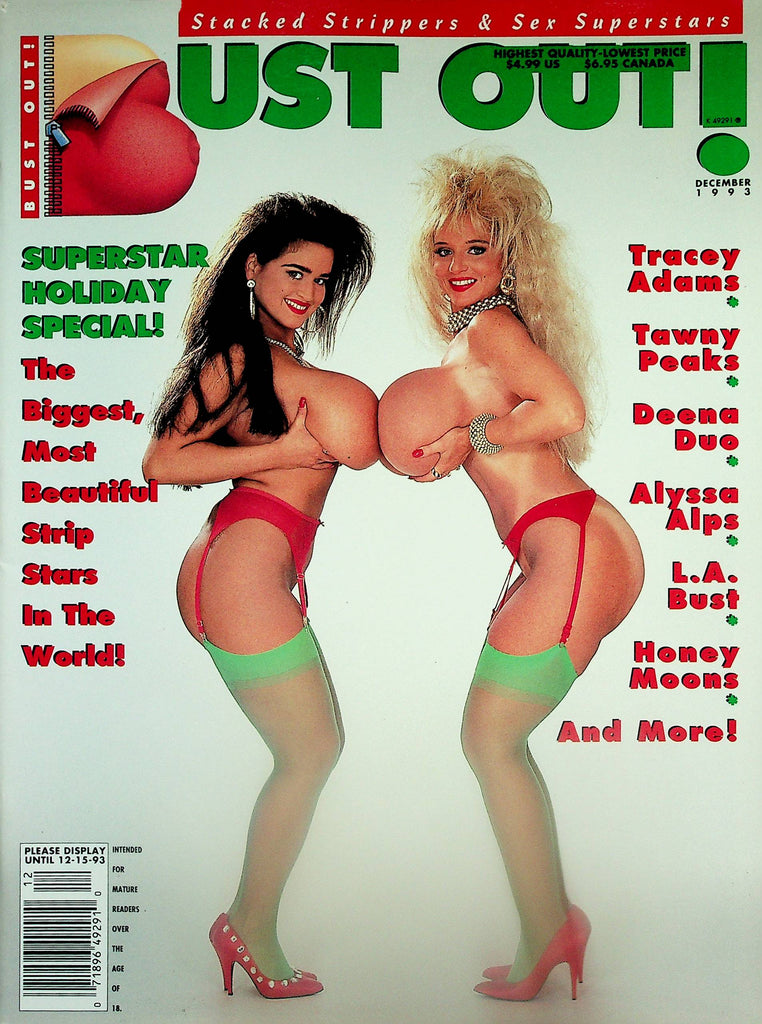 Bust Out! Magazine   Superstar Holiday Special! Tawny Peaks, Deena Duo, Busty Belle & More!  December 1993    072325lm-p