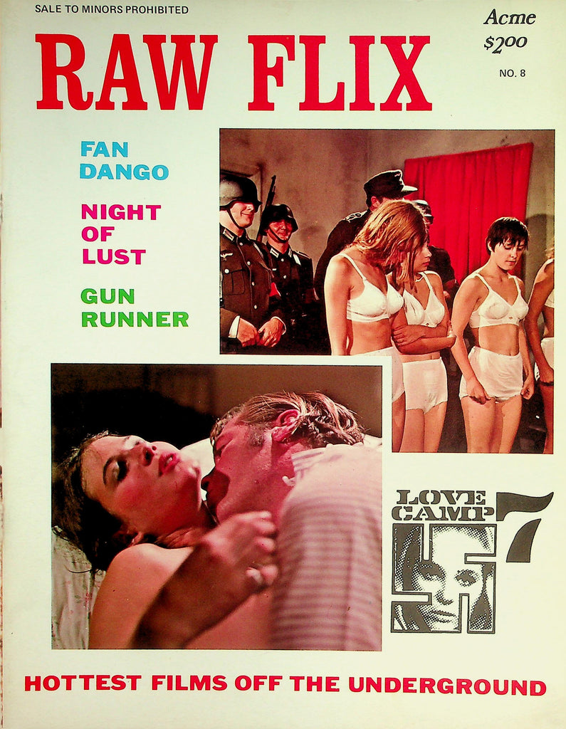 Raw Flix Magazine  Fan Dango, Night Of Lust, Gun Runner, Love Camp  #8 1970   073126lmp-GSC