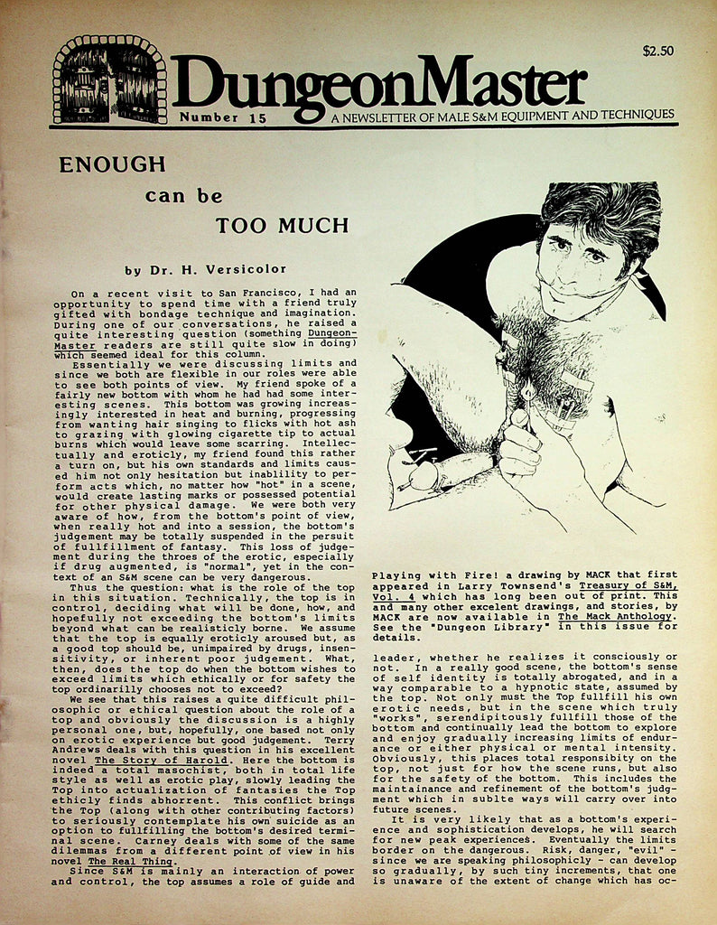 Dungeon  Master A Newsletter Of Male S&M Equipment and Techniques  #15 March  1982        073023lm-p