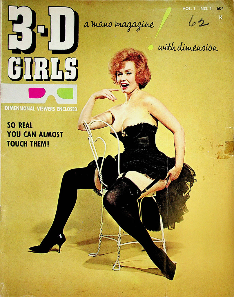 3-D Girls Vintage Magazine   So Real You Can Almost Touch Them!  w/Glasses  vol.1 #1  1965     021224lm-p2