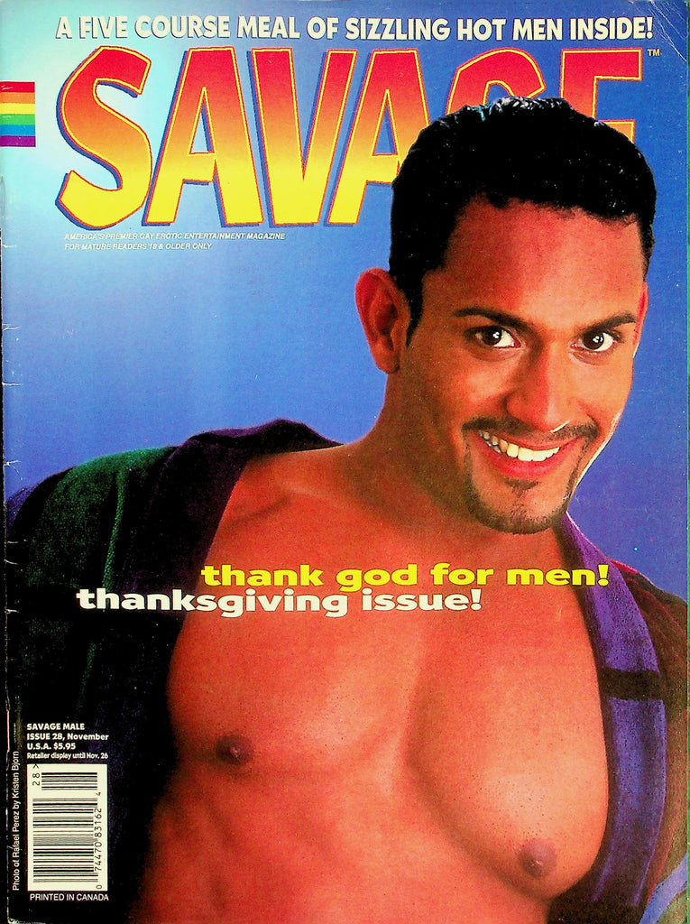 Savage Male Gay Magazine   Cover Guy Rafael Perez  #28 November 1996 Thanksgiving Issue    102726lmp-GSC