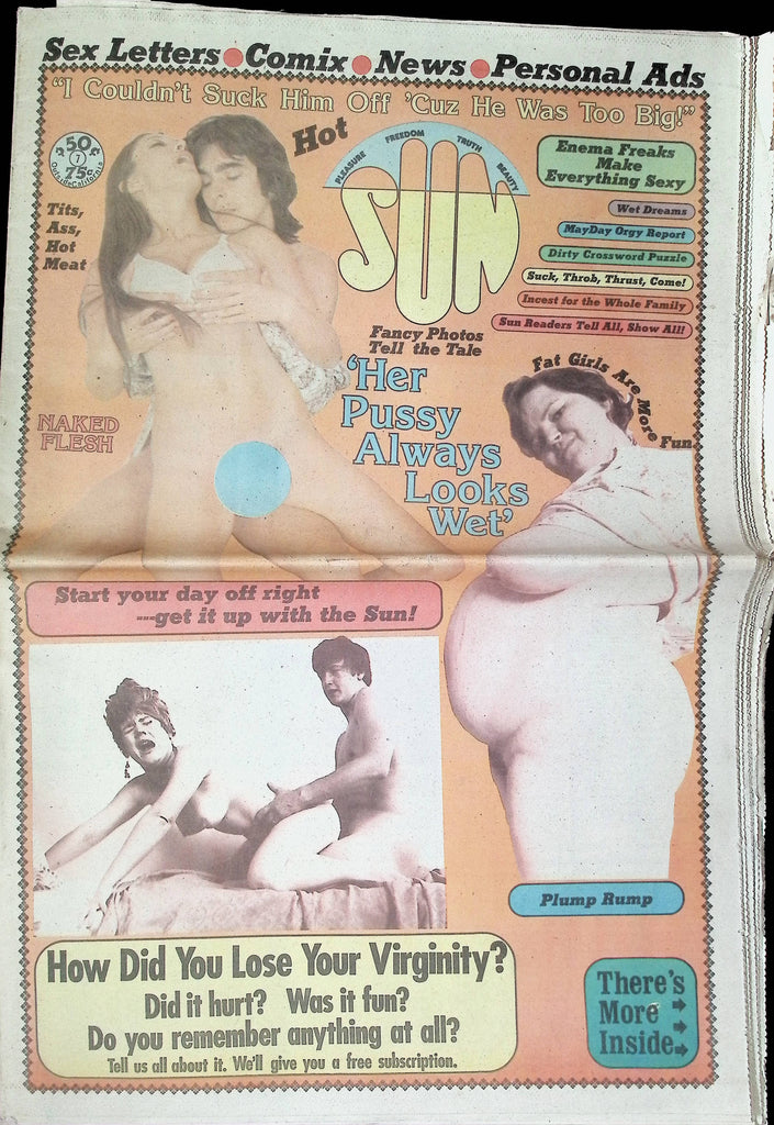 The Sun May 25 1975 Fat Girls are More Fun Sex Letters Comix News Personal Ads Adult Newspaper Magazine 102324lm-p