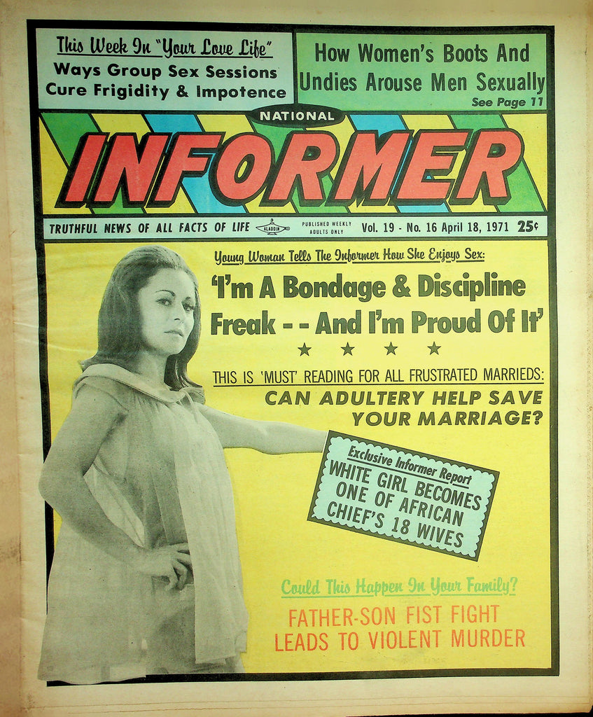 National Informer Adult Newspaper 'I'm A Bondage & Discipline Freak' April 18, 1971    090626lmp-GSC