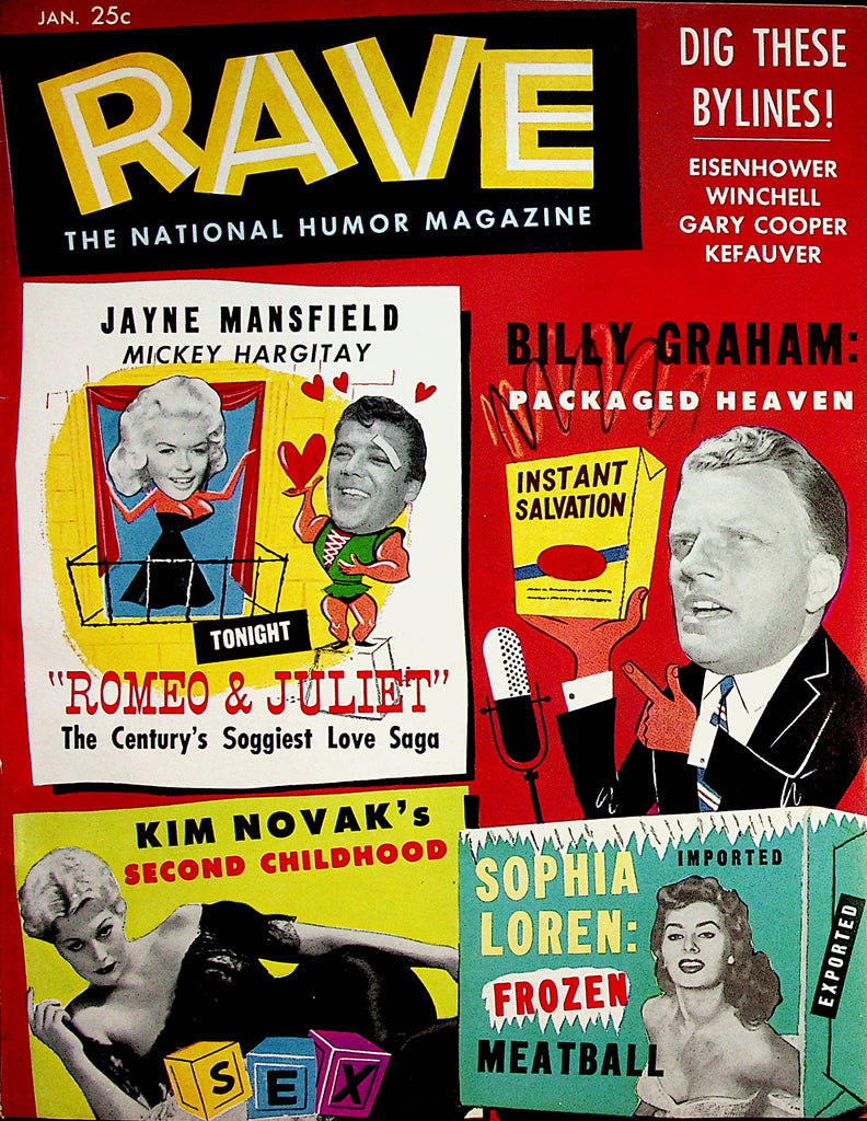 Rave Vintage Magazine   Jayne Mansfield, Kim Novak, Sophia Loren  January 1958      051123lm-p