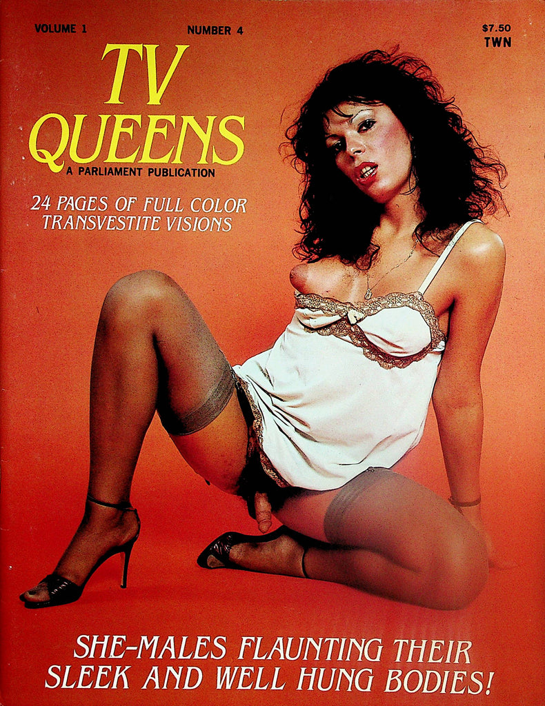 TV Queens Magazine She-Males Flaunting Their Sleek And Well Hung Bodies! vol.1 #4  1980's  Parliament Publication  042424lm-p
