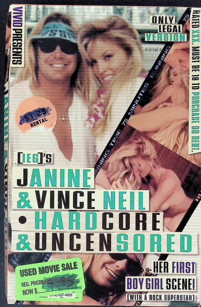 Janine & Vince Neil Hardcore & Uncensored Adult VHS Vivid Entertainment 112525AKVHS