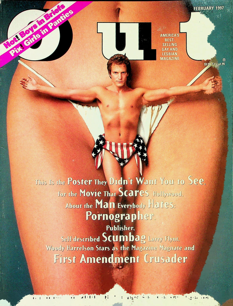 Out Gay & Lesbian Magazine Woody Harrelson Stars As Larry Flynt  February 1997    042426lmp