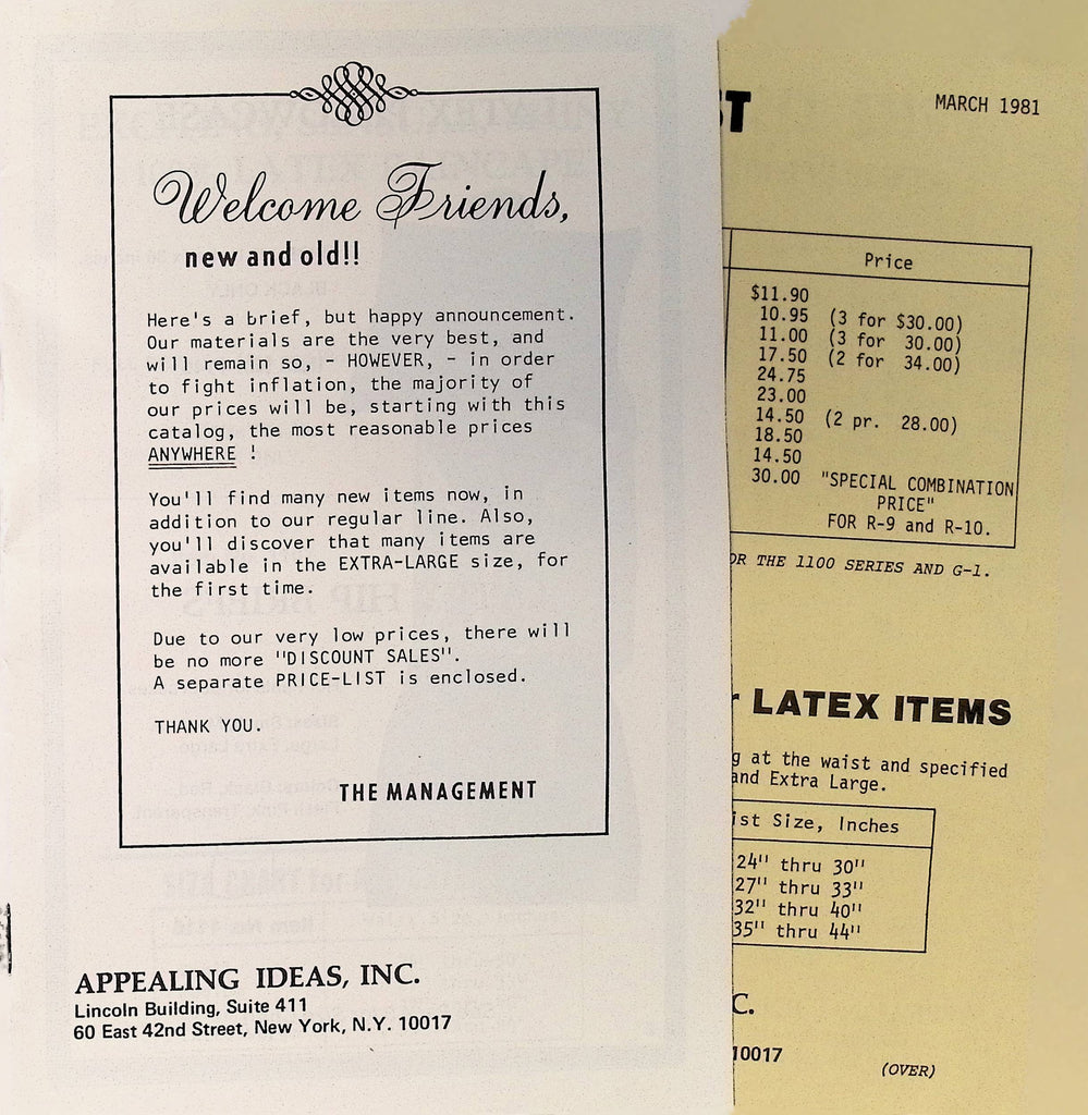 Appealing Ideas Digest Sized Latex Fetish Mail in Catalog with pictures 1970s/80s 102325AMP