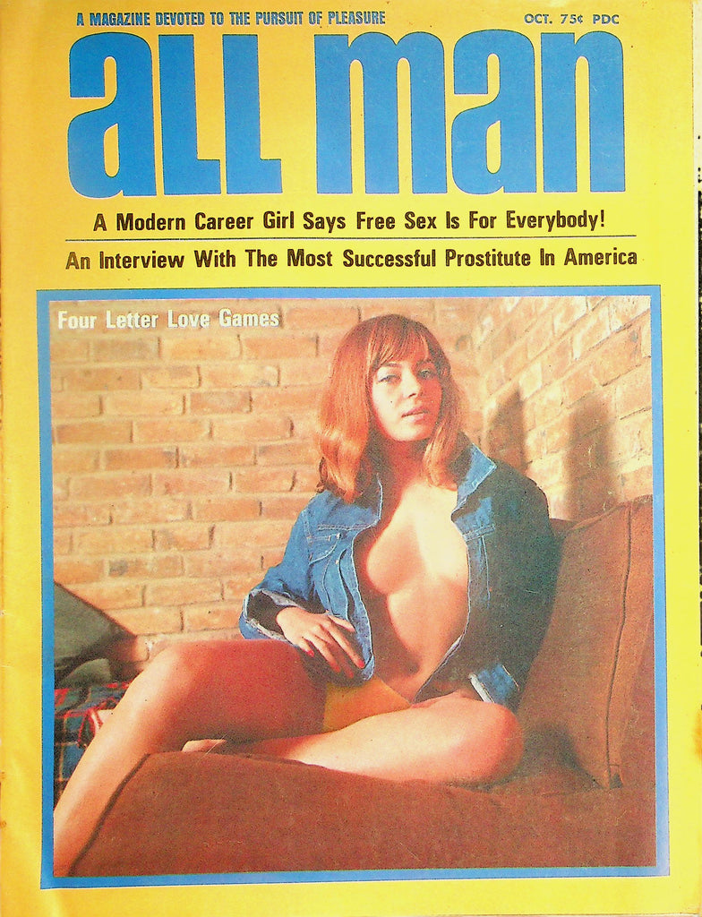 All Man Magazine  Covergirl Gee Savery / Four Letter Love Games   October 1968  103026lmp-GSC