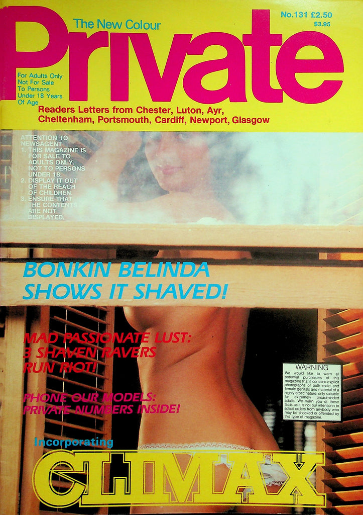 Private Magazine  Bonkin Belinda Shows It Shaved! #131  1990's   032826lmp