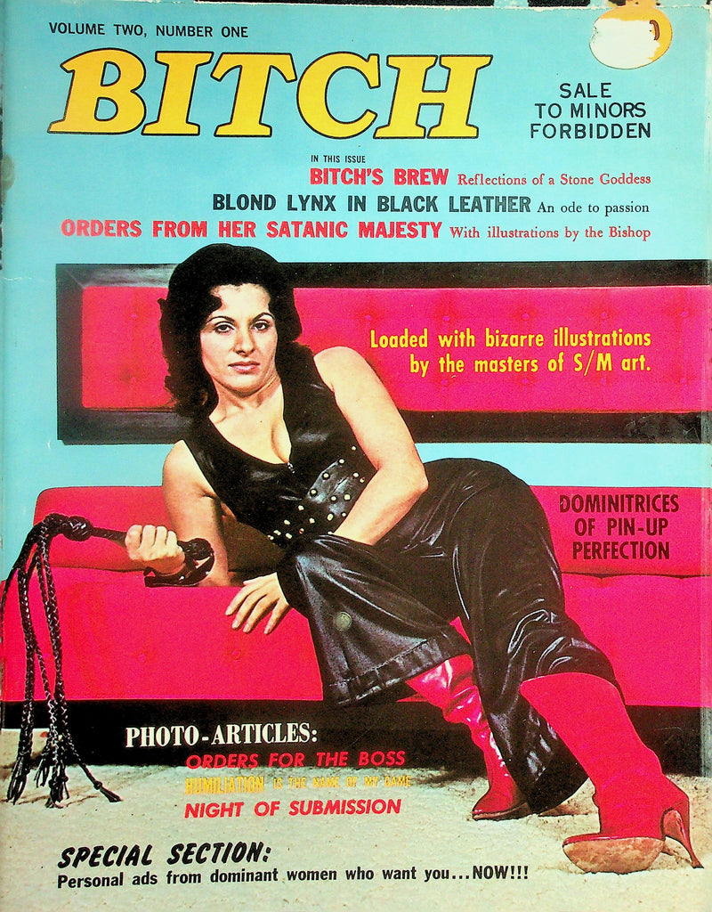 Bitch Fetish Magazine  Dominitrices Of Pin-Up Perfection / Blond Lynx In Black Leather  vol.2 #1  1972  by HOM     092526lmp-GSC