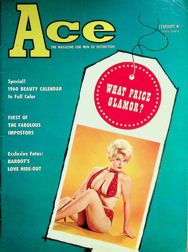 Ace Magazine  Covergirl Terry Higgins /  Brigitte Bardot 's Love Hideout  February 1960    033026lmp