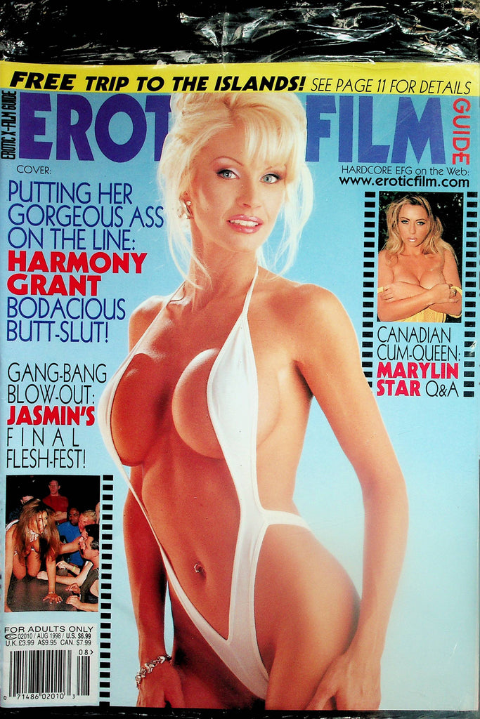 Erotic Film Guide Magazine  Covergirl Harmony Grant  August 1998  new/sealed    090825lm-p