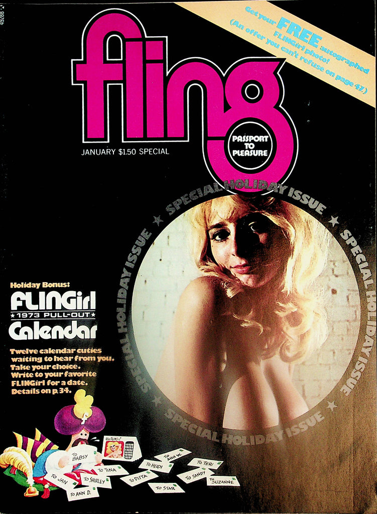Fling Busty Magazine  Flingirl  Shirley w/Calendar  January 1973  Special Holiday Issue  070324lm-p