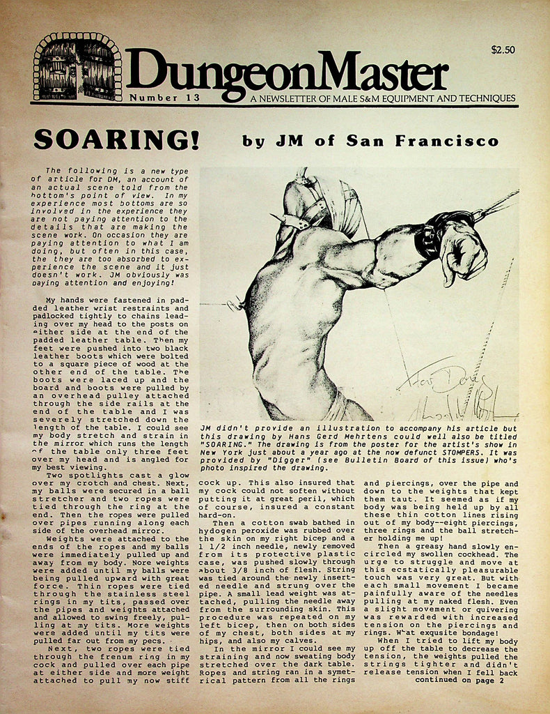 Dungeon  Master A Newsletter Of Male S&M Equipment and Techniques  #13 1981       073023lm-p