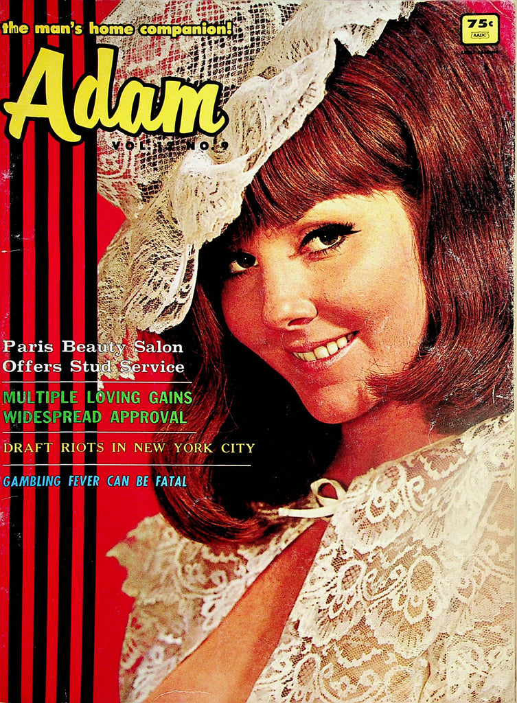 Adam Vintage Magazine   Cover Girl Jill Barger   w/cf  vol. 12 #9   1968  061924lm-p2