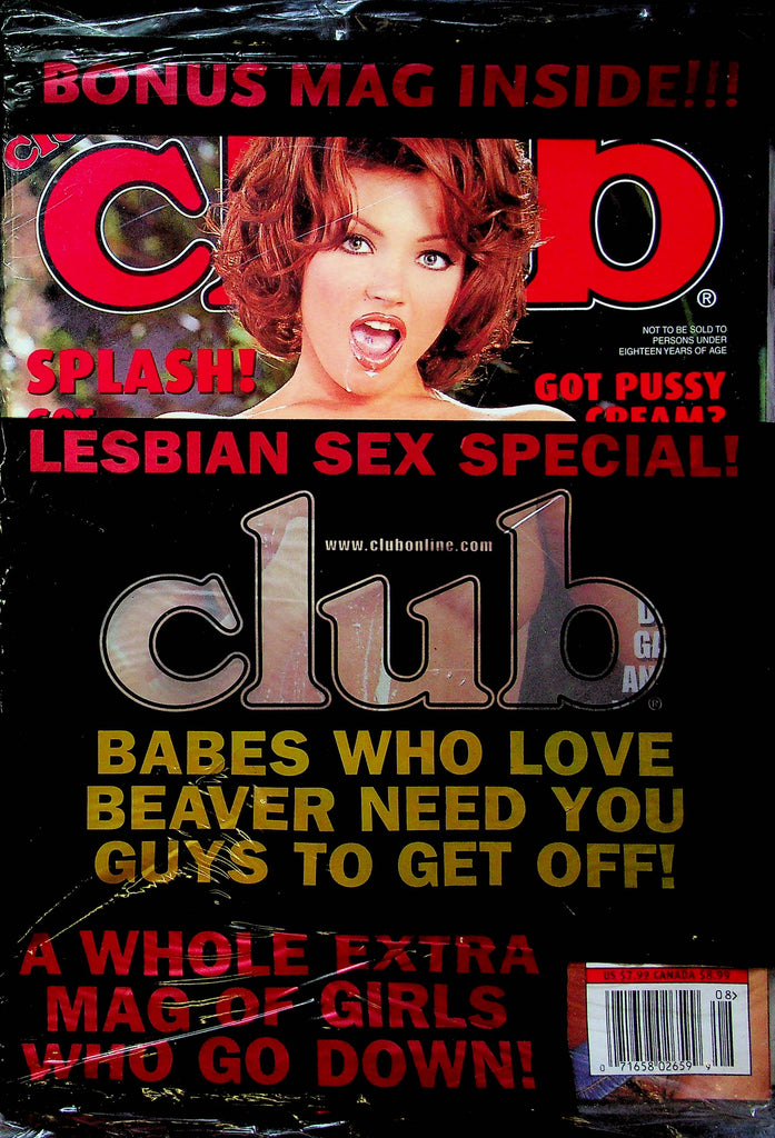 Club Magazine August 2001 W/Bonus Mag SEALED 061223RP