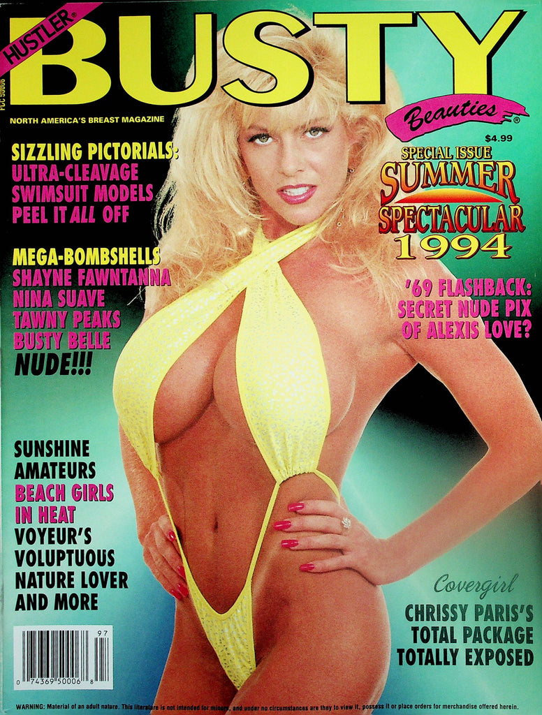 Hustler Busty Beauties Magazine  Covergirl Chrissy Paris / Tawny Peaks, Busty Belle & More! Summer Spectacular 1994   072725lm-p