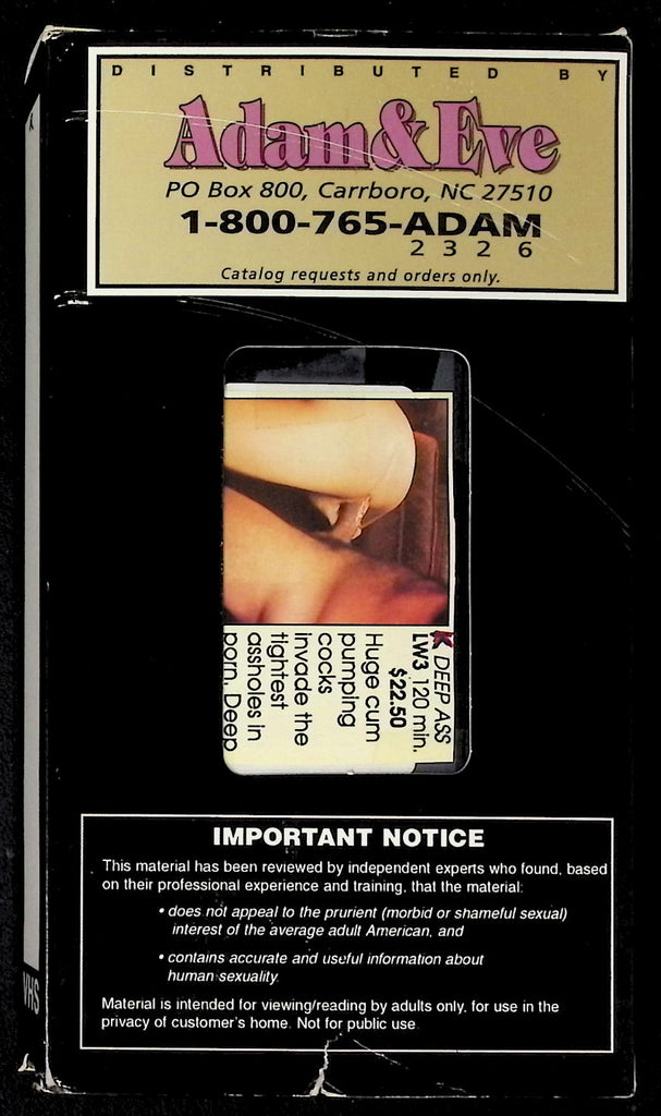 Deep Ass Adult VHS #LW3 Bel Air Video 102425AKVHS2