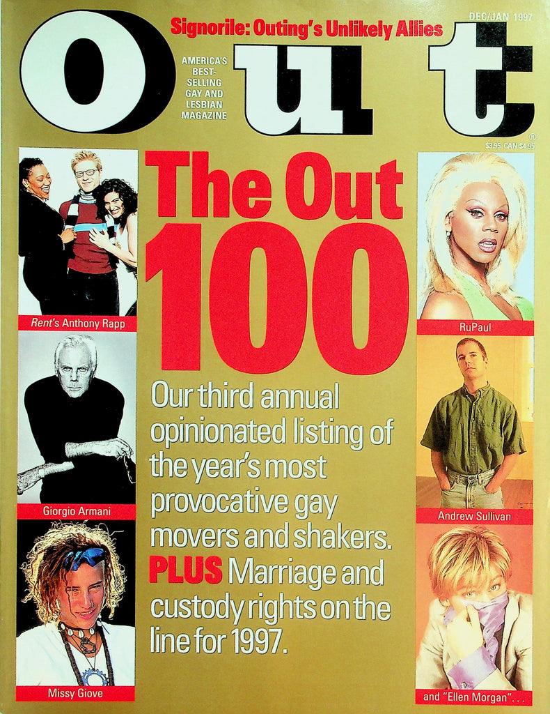 Out Gay & Lesbian Magazine   The Out 100  Ru Paul, Giorgio Armani & More!  Dec/Jan  1997    042426lmp
