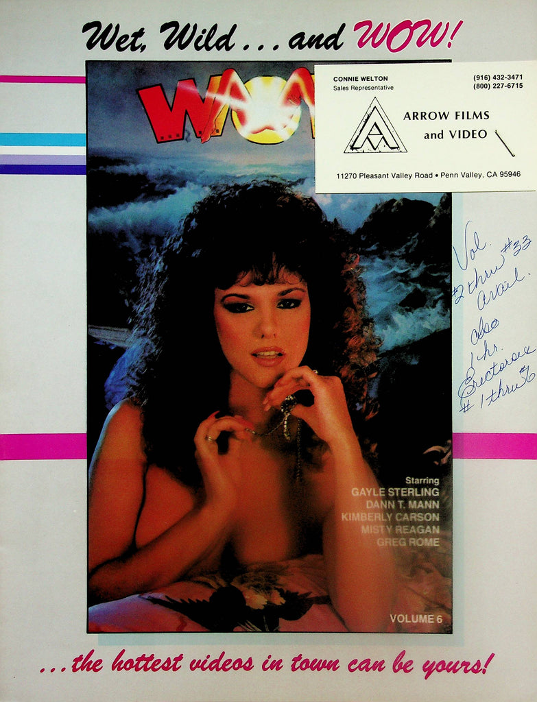 Wow Adult Movie Slick  Starring Gayle Sterling, Kimberly Carson, Misty Reagan  vol.6  Arrow Films    051725lm-p