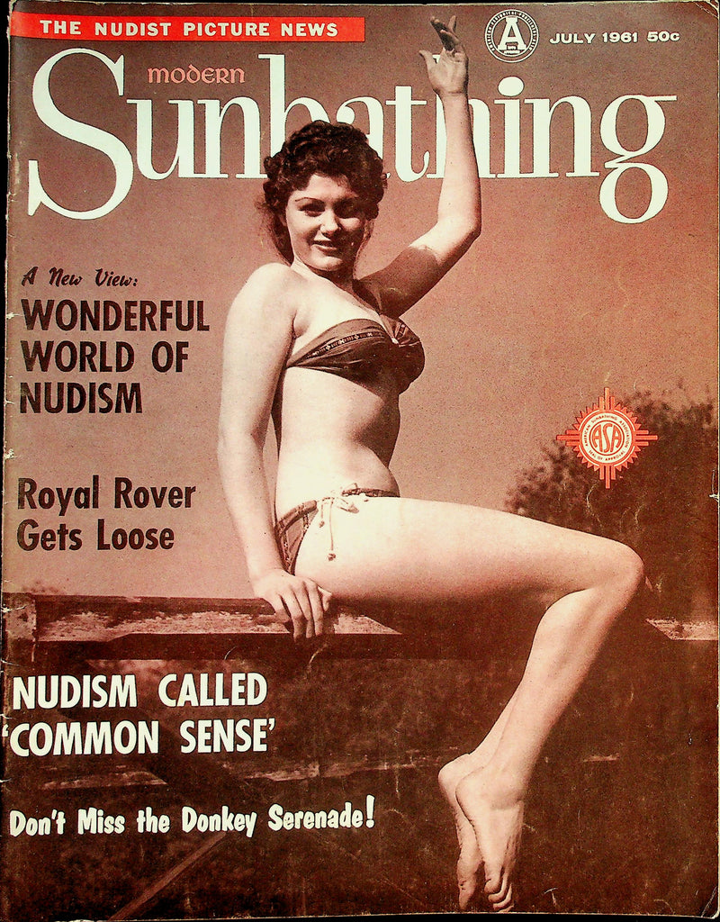 Modern Sunbathing Nudist Magazine  Wonderful World Of Nudism / Royal Rover Gets Loose  July 1961    072326lmp-GSC