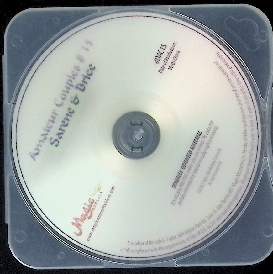Amateur Couples #15 Sarene & Brice Adult DVD #DAC15 Magic Moments 022026AKDVD-D35