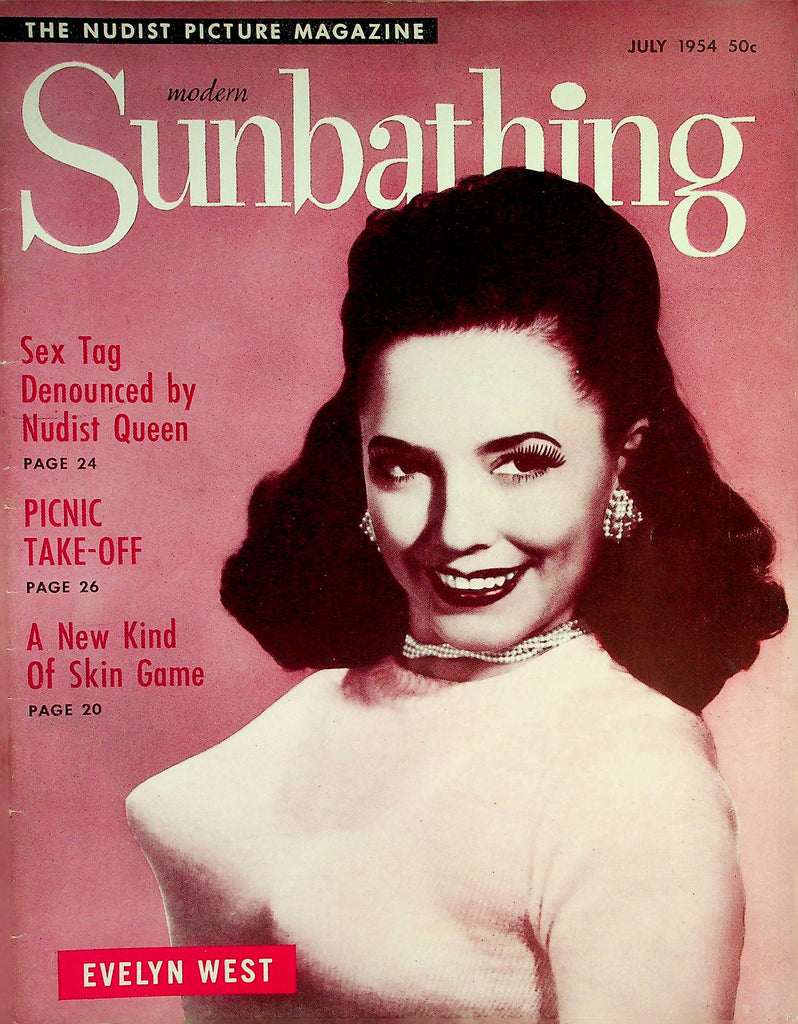 Modern Sunbathing Nudist Magazine   Covergirl Evelyn West / A New Kind Of Skin Game  July 1954    080126lmp-GSC