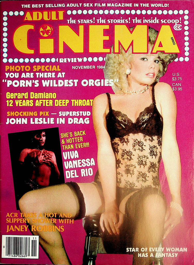 Adult Cinema Review Magazine  Vanessa Del Rio, Janey Robbins, Superstud John Leslie In Drag November 1984     121124lm-p