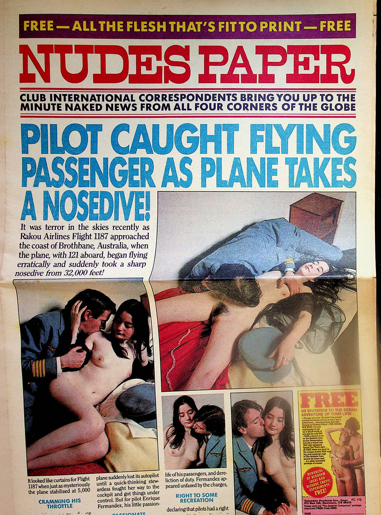 Nudes Paper  Newspaper   Pilot Caught   1980's     121623lm-p