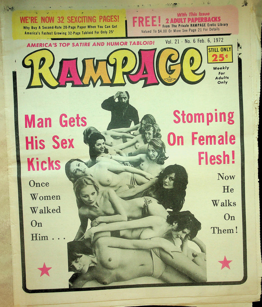 Rampage Adult Newspaper  Man Gets His Sex Kicks Once Women Walked On Him   February 6, 1972    090726lmp-GSC