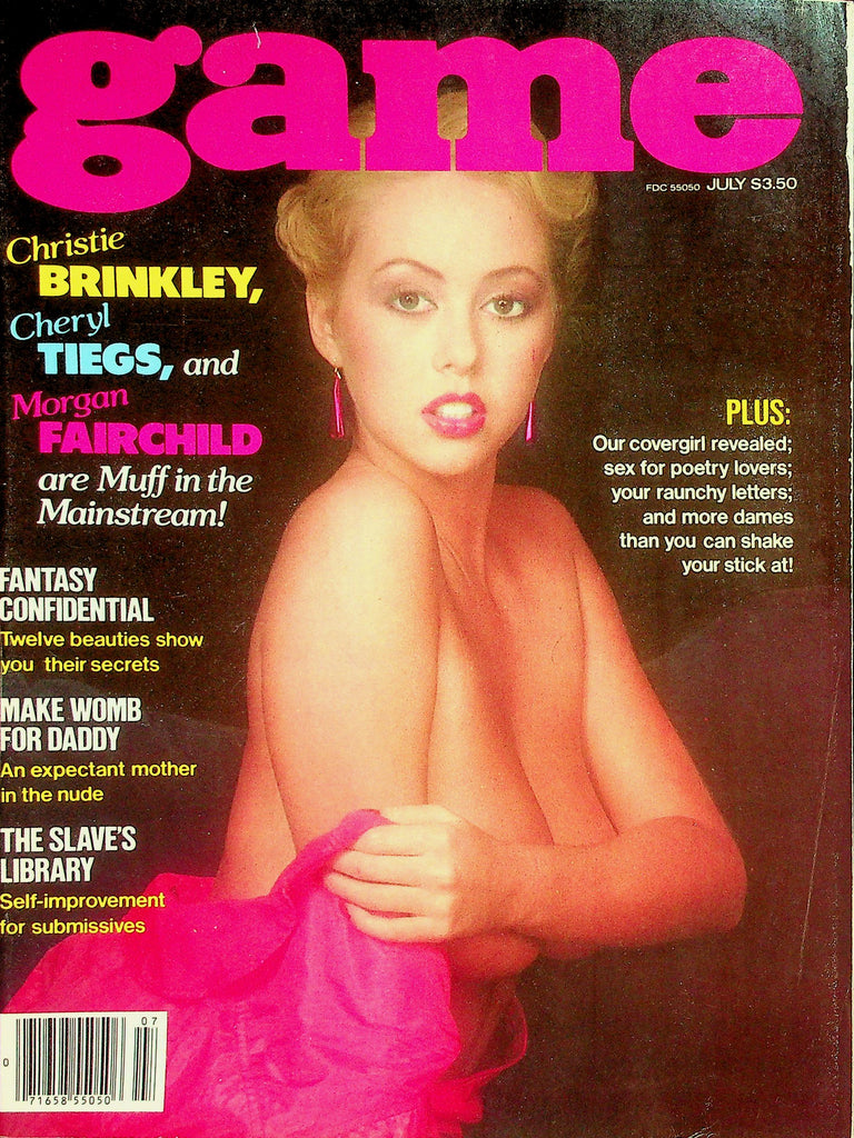 Game Magazine  Cover Girl Debbie / Christie Brinkley, Cheryl Tiegs & Morgan Fairchild  July 1982    041926lmp