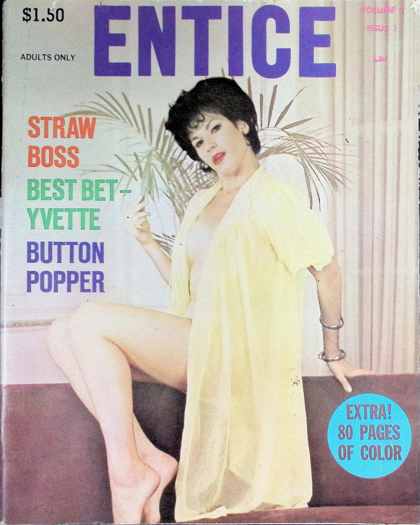 Entice Magazine 1960s, Best Bet - Yvette Button Popper Beautiful Pin-Up Nudes, Womens from the 1960's   100326LLP
