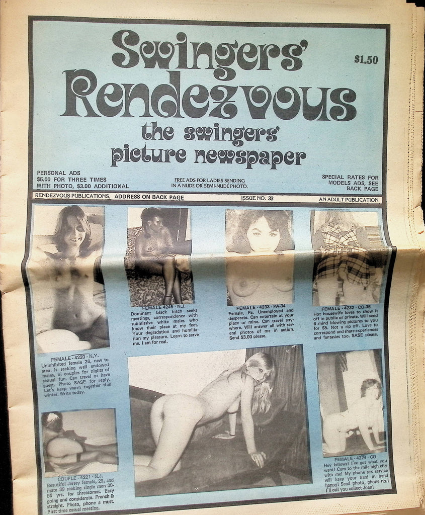 Swinger's Rendezvous Swinger's Picture Newspaper Issue 33 1980s Fetish Men's Adult Newspaper -081524AMP2
