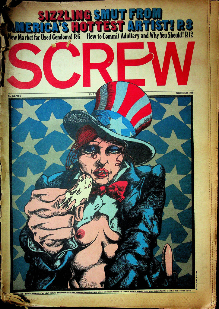 Screw Men's Newspaper America Wants You Cover No.196 December 4 1972 061224OSRP