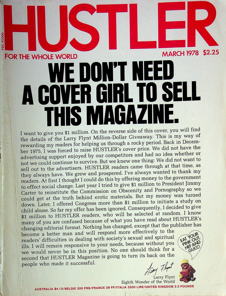 Hustler Magazine Racehorse Haynes March 1978 011925RP