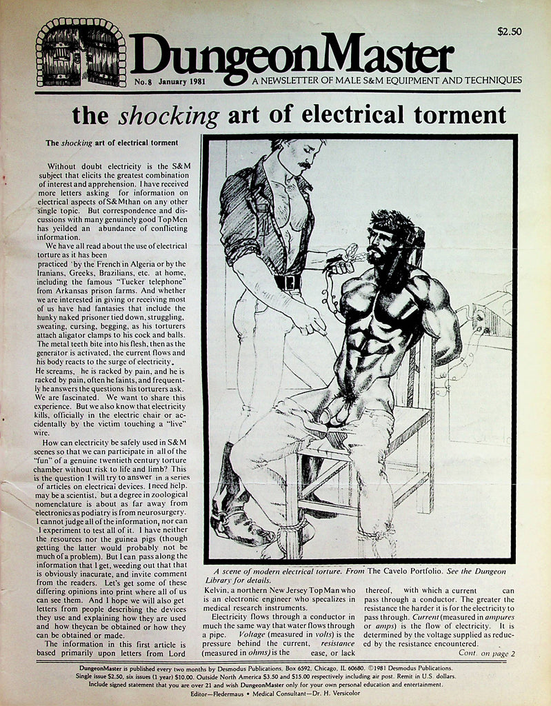 Dungeon Master A Newsletter Of Male S&M Equipment and Techniques  #8  January 1981     073023lm-p